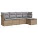 Salon de jardin avec coussins 5 pcs beige résine tressée - Photo n°1