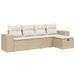 Salon de jardin avec coussins 5 pcs beige résine tressée - Photo n°1