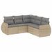 Salon de jardin avec coussins 5 pcs beige résine tressée - Photo n°1