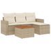 Salon de jardin avec coussins 5 pcs beige résine tressée - Photo n°1