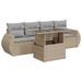 Salon de jardin avec coussins 5 pcs beige résine tressée - Photo n°1