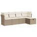 Salon de jardin avec coussins 5 pcs beige résine tressée - Photo n°1