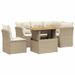 Salon de jardin avec coussins 5 pcs beige résine tressée - Photo n°1