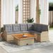 Salon de jardin avec coussins 5 pcs beige résine tressée - Photo n°1