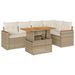 Salon de jardin avec coussins 5 pcs beige résine tressée acacia - Photo n°2