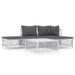 Salon de jardin avec coussins 5 pcs blanc acier - Photo n°1