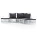 Salon de jardin avec coussins 5 pcs blanc acier - Photo n°1