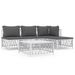 Salon de jardin avec coussins 5 pcs blanc acier - Photo n°1
