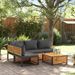 Salon de jardin avec coussins 5 pcs Bois d'acacia solide - Photo n°1