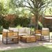 Salon de jardin avec coussins 5 pcs Bois d'acacia solide - Photo n°1