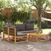 Salon de jardin avec coussins 5 pcs Bois d'acacia solide - Photo n°1