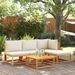 Salon de jardin avec coussins 5 pcs Bois d'acacia solide - Photo n°1