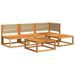 Salon de jardin avec coussins 5 pcs Bois d'acacia solide - Photo n°3