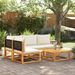 Salon de jardin avec coussins 5 pcs Bois d'acacia solide - Photo n°1