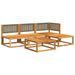 Salon de jardin avec coussins 5 pcs Bois d'acacia solide - Photo n°3