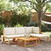 Salon de jardin avec coussins 5 pcs Bois d'acacia solide - Photo n°1