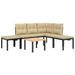 Salon de jardin avec coussins 5 pcs noir acier enduit de poudre - Photo n°1
