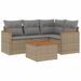 Salon de jardin avec coussins 5pcs mélange beige résine tressée - Photo n°1