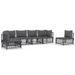Salon de jardin avec coussins 6 pcs anthracite acier - Photo n°1