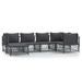 Salon de jardin avec coussins 6 pcs anthracite acier - Photo n°1