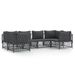 Salon de jardin avec coussins 6 pcs anthracite acier - Photo n°1