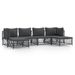 Salon de jardin avec coussins 6 pcs anthracite acier - Photo n°1
