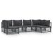 Salon de jardin avec coussins 6 pcs anthracite acier - Photo n°1