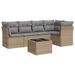 Salon de jardin avec coussins 6 pcs beige résine tressée - Photo n°1