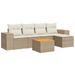 Salon de jardin avec coussins 6 pcs beige résine tressée - Photo n°1