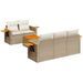 Salon de jardin avec coussins 6 pcs beige résine tressée - Photo n°1