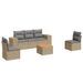 Salon de jardin avec coussins 6 pcs beige résine tressée - Photo n°1