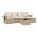 Salon de jardin avec coussins 6 pcs beige résine tressée - Photo n°1