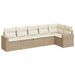 Salon de jardin avec coussins 6 pcs beige résine tressée - Photo n°1
