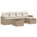 Salon de jardin avec coussins 6 pcs beige résine tressée - Photo n°1