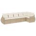 Salon de jardin avec coussins 6 pcs beige résine tressée - Photo n°1
