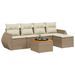Salon de jardin avec coussins 6 pcs beige résine tressée - Photo n°1