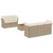 Salon de jardin avec coussins 6 pcs beige résine tressée - Photo n°1