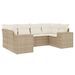 Salon de jardin avec coussins 6 pcs beige résine tressée - Photo n°1