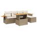 Salon de jardin avec coussins 6 pcs beige résine tressée - Photo n°1