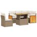 Salon de jardin avec coussins 6 pcs beige résine tressée - Photo n°1