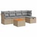 Salon de jardin avec coussins 6 pcs beige résine tressée - Photo n°1