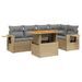 Salon de jardin avec coussins 6 pcs beige résine tressée - Photo n°1