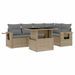 Salon de jardin avec coussins 6 pcs beige résine tressée - Photo n°1