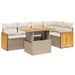 Salon de jardin avec coussins 6 pcs beige résine tressée - Photo n°1