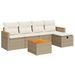 Salon de jardin avec coussins 6 pcs beige résine tressée - Photo n°1