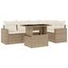 Salon de jardin avec coussins 6 pcs beige résine tressée - Photo n°1
