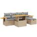 Salon de jardin avec coussins 6 pcs beige résine tressée - Photo n°1