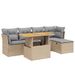 Salon de jardin avec coussins 6 pcs beige résine tressée - Photo n°1