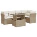 Salon de jardin avec coussins 6 pcs beige résine tressée - Photo n°1