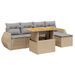 Salon de jardin avec coussins 6 pcs beige résine tressée - Photo n°1